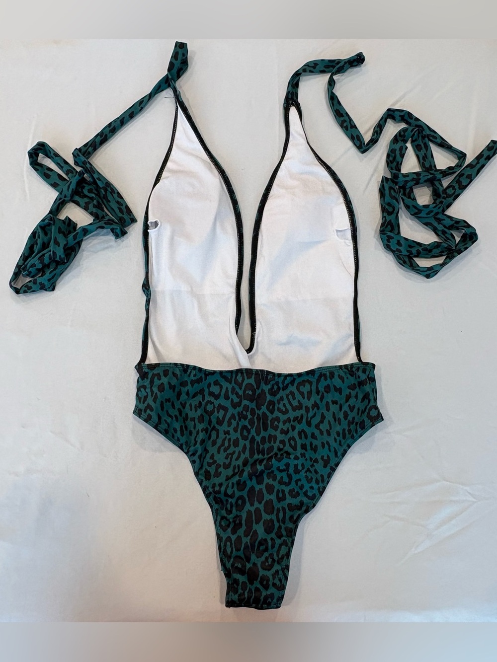 NWT Leopard-Print One-Piece Swimsuit - Picture 3 of 6